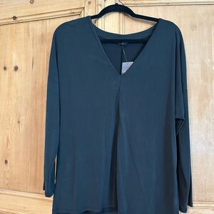 Lucky Brand Women’s Black V-Neck Blouse Size Large